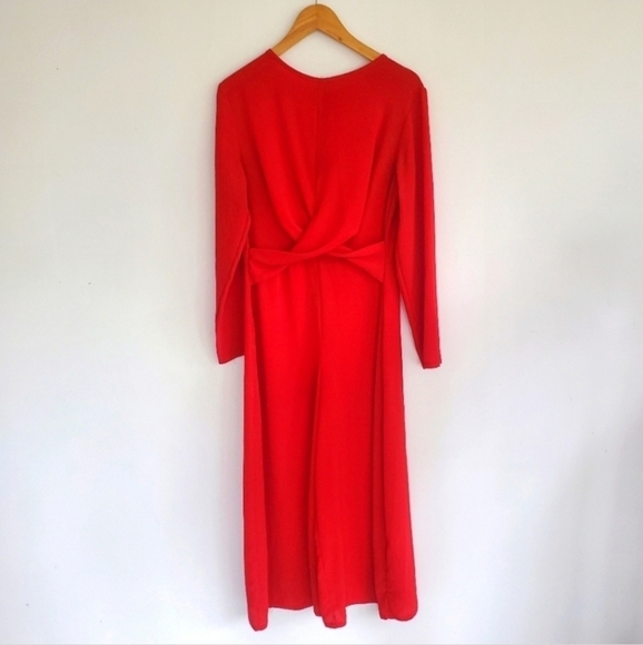 Boohoo Red Twist Wide Leg Jumpsuit - Picture 4 of 10